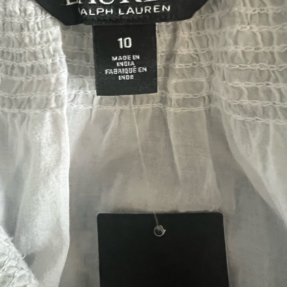 NWT Women Lauren Ralph Lauren Embroidered Cotton Voile Dress White  Lined Sz 10 - Picture 13 of 16